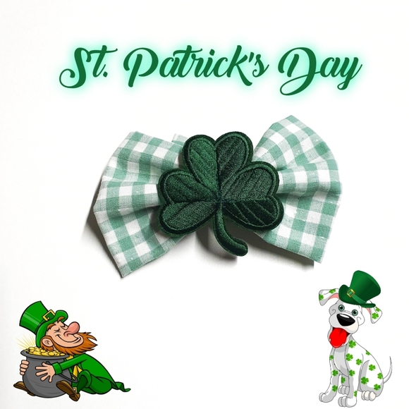 Pablo Other - 🐶 3 for $15 * Pablo St. Patrick's Cotton Snap On Patch Dog Bow Tie